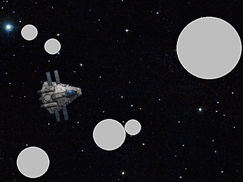 A photo of asteroids using pygame