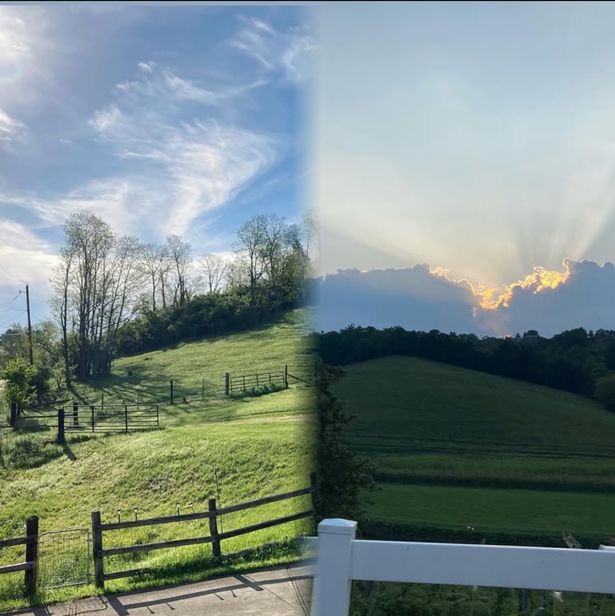 A side-by-side of Melbourne, Kentucky